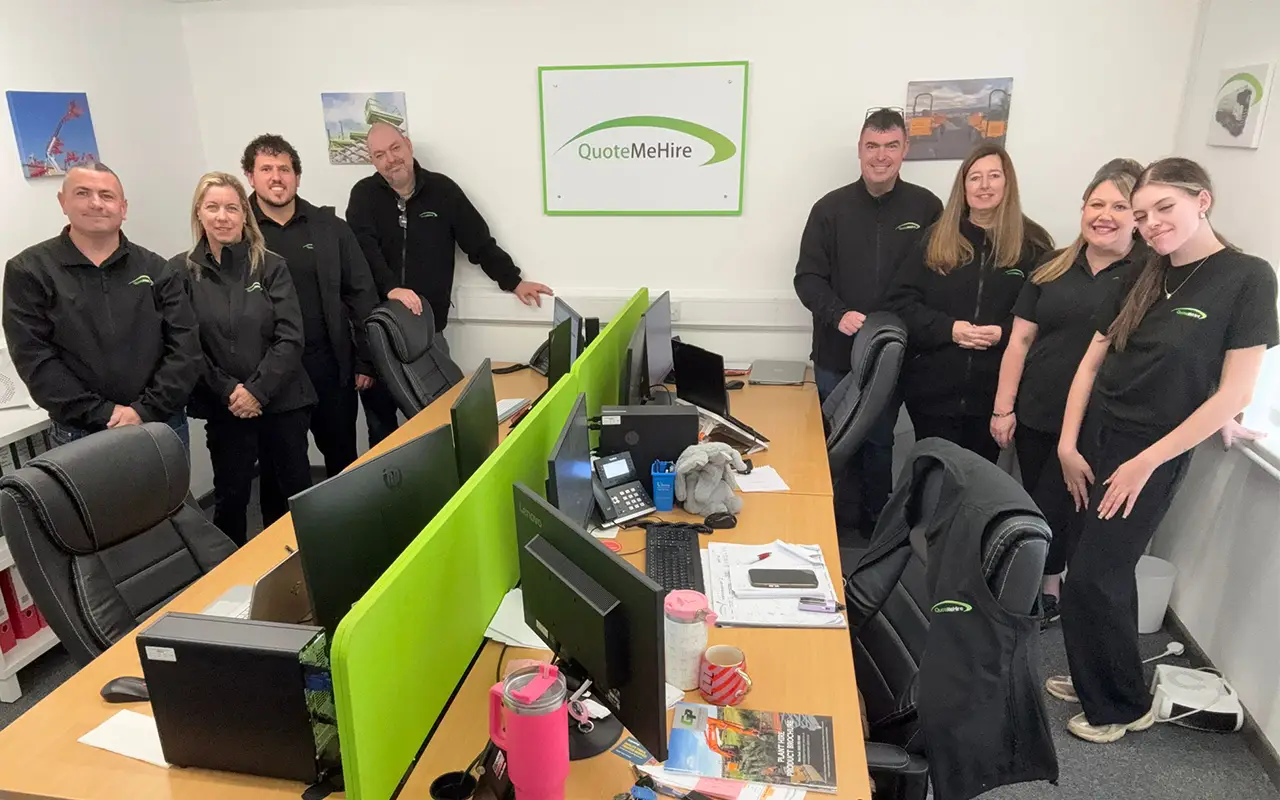 The QuoteMeHire team standing in the hire office